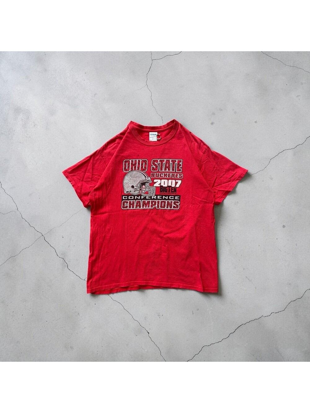 vintage y2k Ohio State Buckeyes 2007 Big Ten Conference Champions Red Graphic